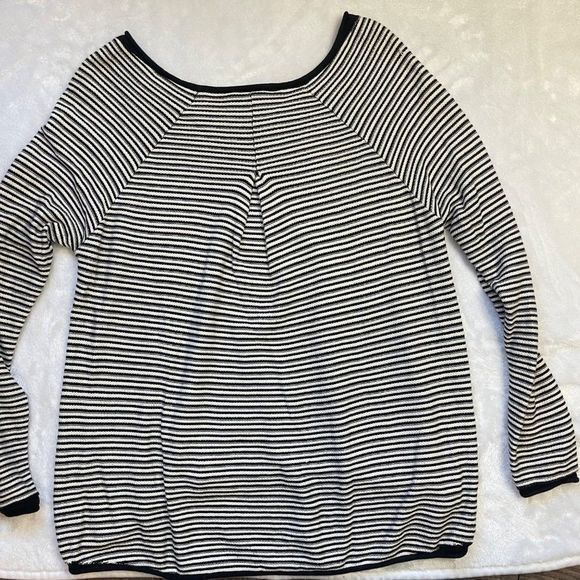 Joie SOFT Women's Cotton Modal Blend Striped Long Sleeve Sweater Size Small - Picture 9 of 10